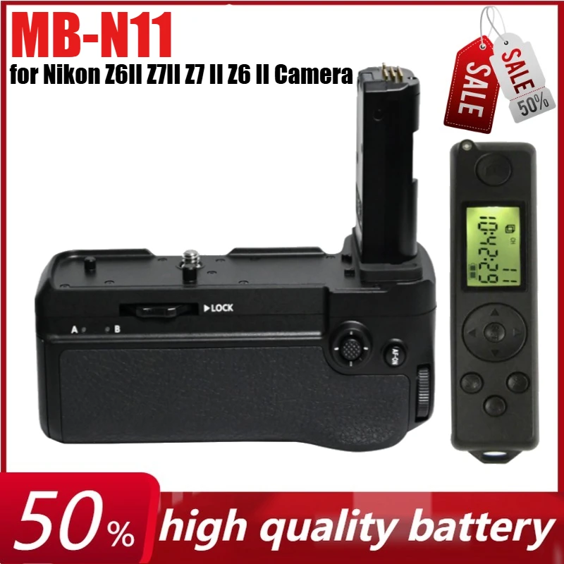 

MB-N11 Vertical Battery Grip Built-in 2.4GHZ Remote Controller for Nikon Z6II Z7II Z7 II Z6 II Camera Holds 2 EN-EL15 Battery