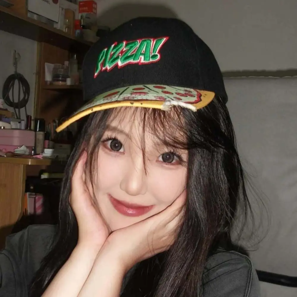 

Adjustable Donut Embroidery Baseball Cap Sunscreen Hip-hop Letter Embroidery Flat Brim Hat Cotton Pizza Dance Snapback Hats Men