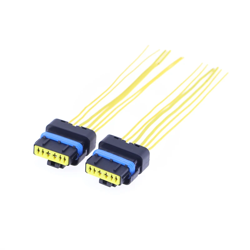 2Pcs Car Socket Connector Wire Harness Female 6 Pin Way For Peugeot Citroen Renault Electronic Fuel Pump Throttle Valve