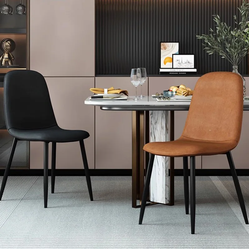 

Modern Beautiful Dining Chairs Nordic Luxury European Vintage Dining Chairs Faux Leather Cadeiras De Jantar Home Furniture