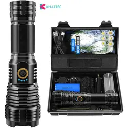 Super Powerful LED Flashlight XHP70 Tactical Torch USB Rechargeable 26650 Waterproof Lamp Ultra Bright Lantern Camping