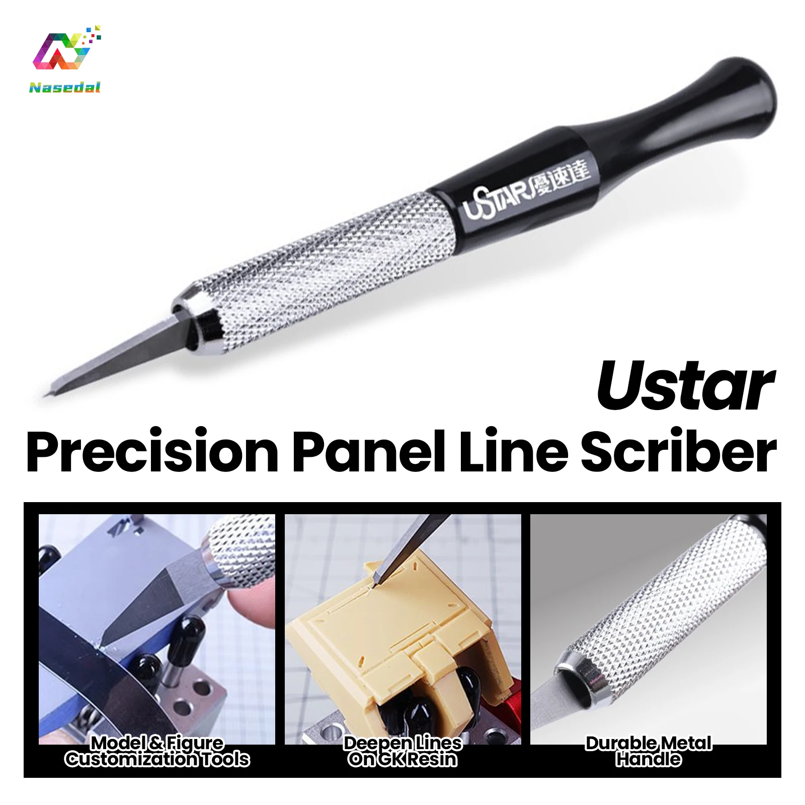Ustar UA-90506~90510 Hardness Steel Scriber Marking Knife Model Making Tool for Gundam Model Hobby DIY Precision Scribing Tool