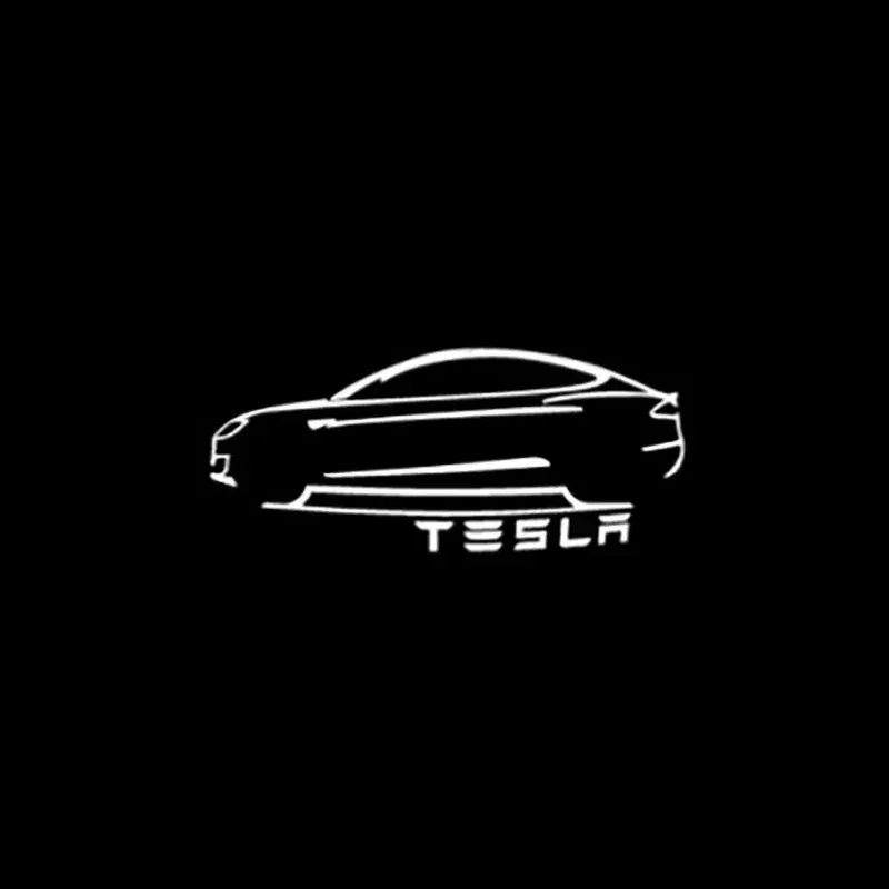 2/4 stuks Auto Deur LED Logo Projector Lampen HD Welkomslicht 3D Laser Ghost Shadow Licht voor Tesla Model Y 3 S X Auto Accessoire