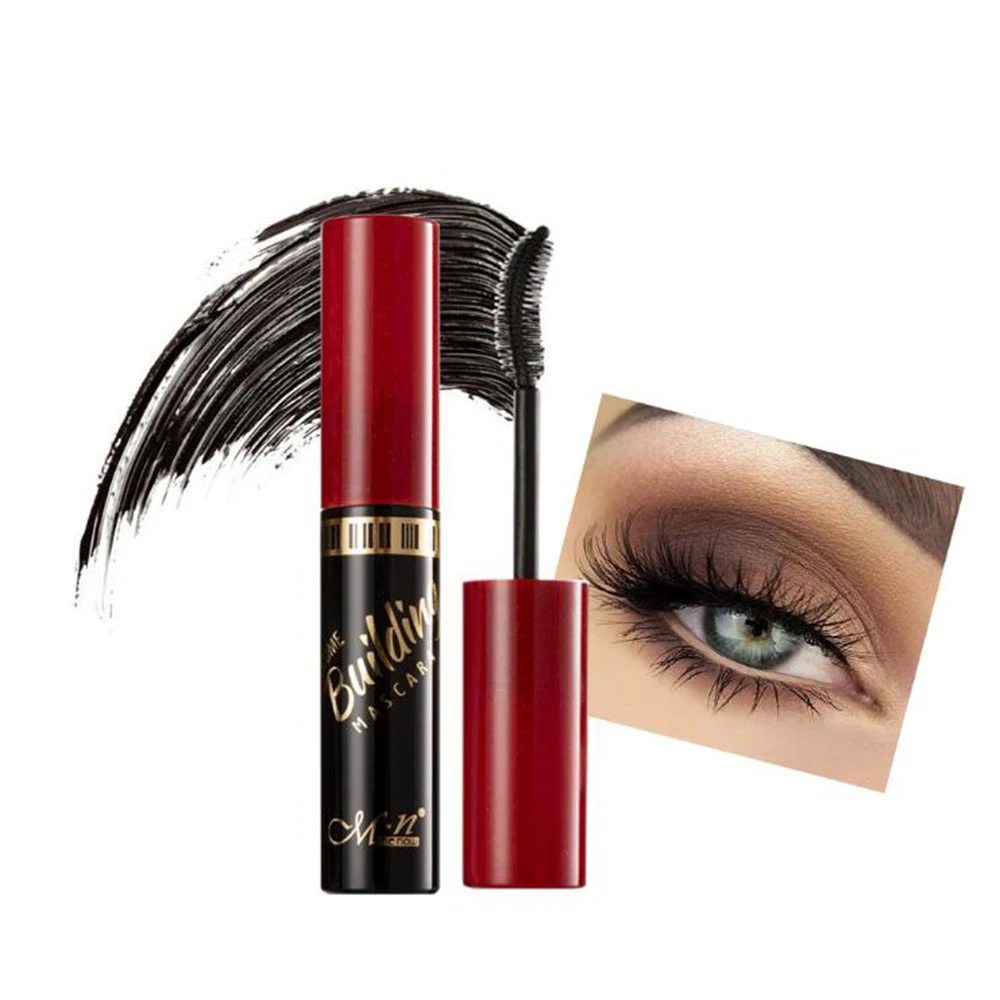 Vezel Mascara Lange Wimper Siliconen Borstel Gebogen Verlengende Mascara Waterdichte Langdurige Make-Up Oog Cosmetica