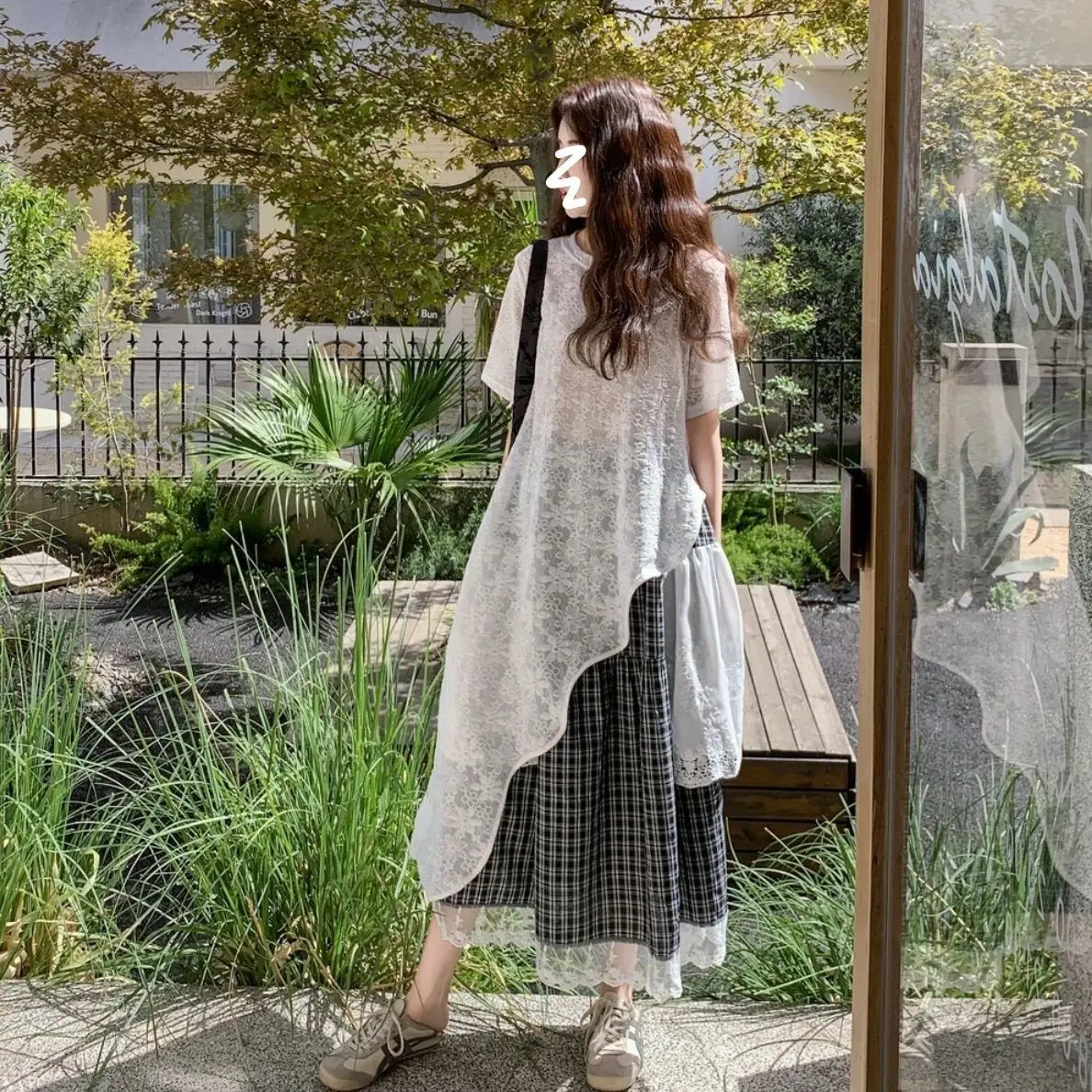 

Chic Lace Bla White id Skirt And Top Two-Piece Set Age-Defng Spring Summer Faionable Design Sensation Youthful Sle