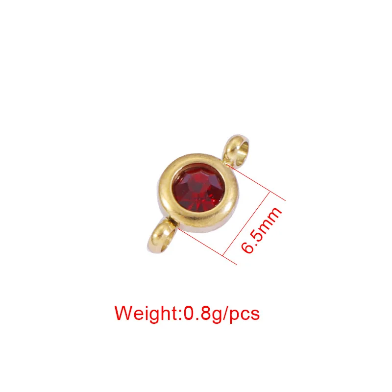 12Pcs Stainless Steel Birthstone Month Pendant Connector Colorful Zircon Charms for Jewelry Making DIY Necklace Accessories view 3