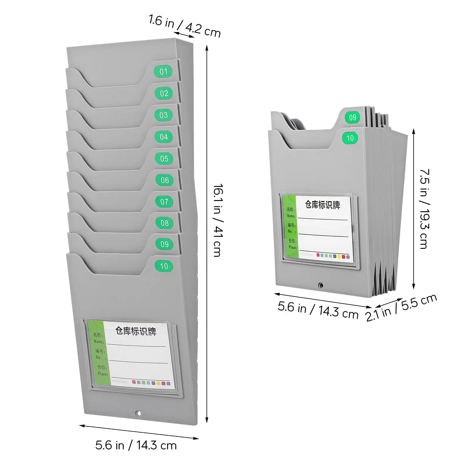 Material Card Rack Punch Holder for Factory Expandable Pocket Employees Pp with Label