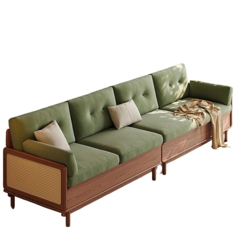 

Medieval style sofa Nordic ash retro winter and summer dual-purpose storage chaise solid wood