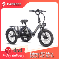 Fafrees F20 Mate Folding Electric Tricycle Adults 500W Cargo ebike with 48V 18.2Ah Removable Battery