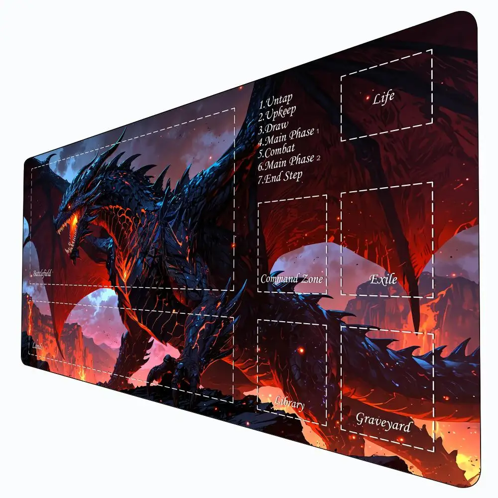 

Волшебный игровой коврик для карточек с зоной, гигантский черный летающий дракон, mtg игровой коврик 35X60 см, настольный коврик, игровой коврик для сбора, волшебный коврик для карточек