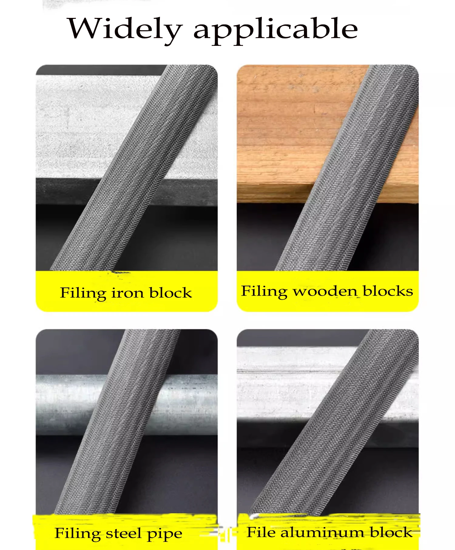 Industrielles Stahlfeilen-Set, flach/rund/halbrund/dreieckig/quadratisch, für Metallbearbeitung, Holzbearbeitung, Stahlraspelfeile flach – Detail 2