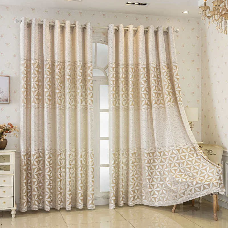 Jacquard Thick Curtains for Living Room and Bedroom That Allow Light To Pass Through But Not People