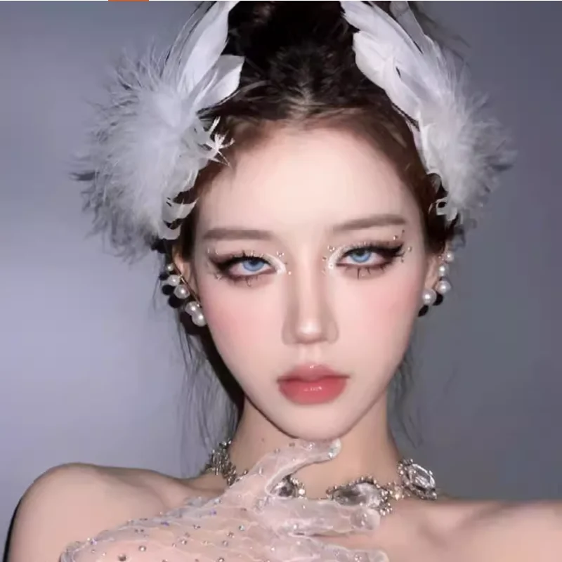

Christmas White Swan Feather Headdress Female Ballet cosplay Angel Decoration