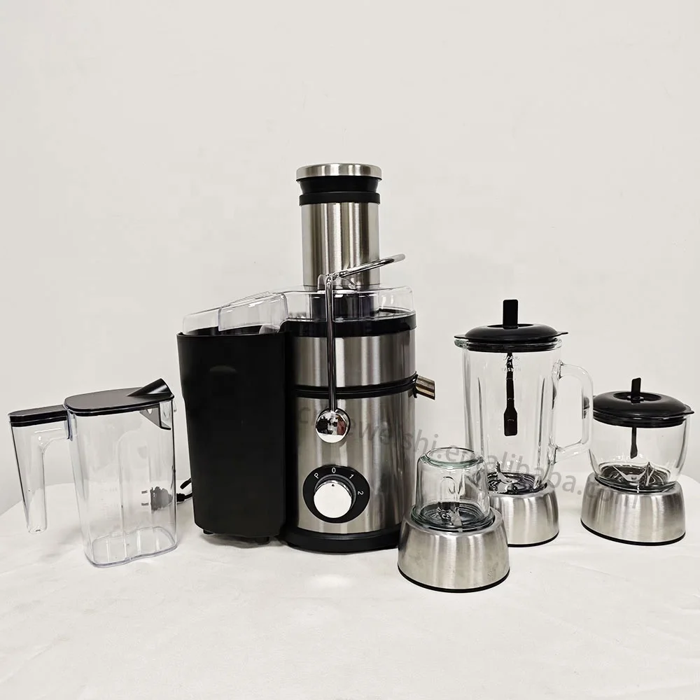 Professional Juicer Blender 4 in 1 Stainless Steel Multifunctional Automatic Electric Carrot Fresh Fruit Juicer Mixer Grinders
