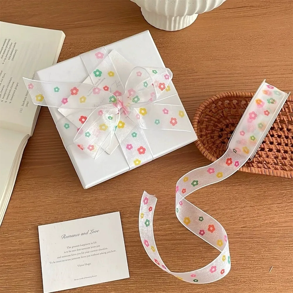 Colorful Gift Wrapping Ribbon Polka Dots Polyester Gift Box Decorative Ribbon Bowknot Clear Packaging Box Ribbon Valentine's Day