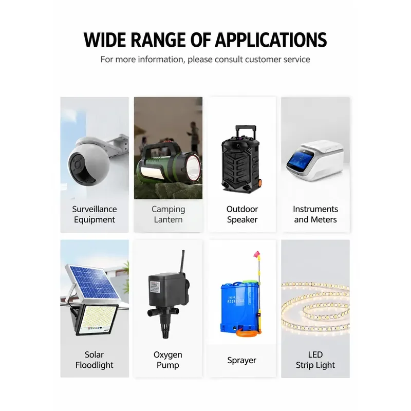 12V Audio Monitoring Lithium Battery Pack for Universal DC Power Connector Rechargeable Instrumentation Oxygen Equipment