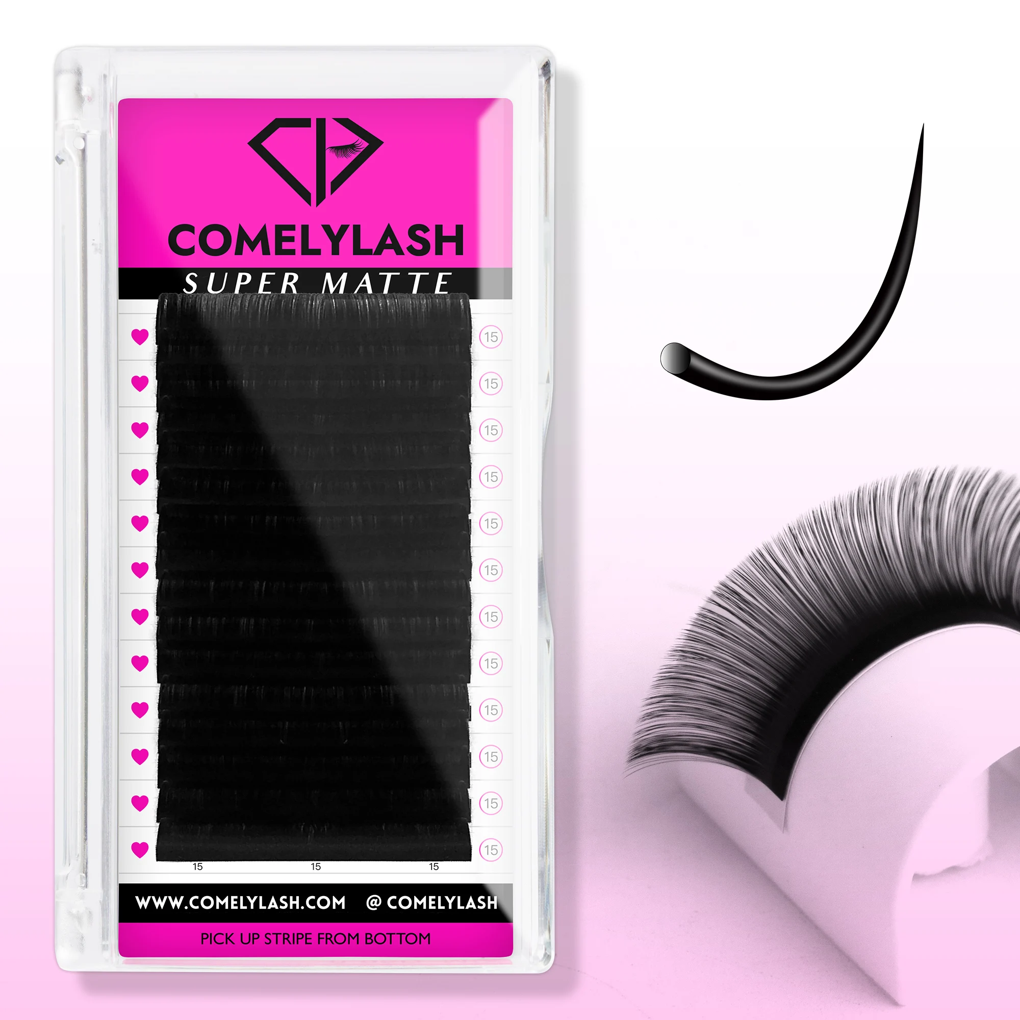 Comelylash Lash extensions Super Matte12Rows Individual Eyelash Extension Trays 3-Russian Volume Lash