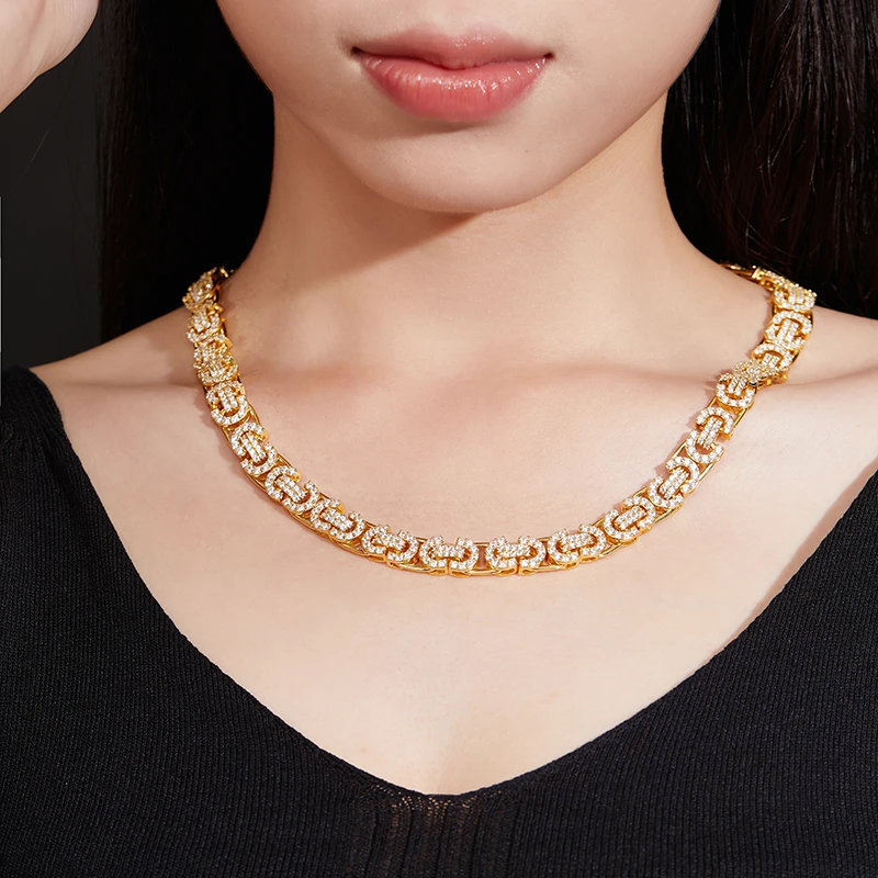 

S925 Silver Moissanite Cuban link Necklaces 18-24inch HipHop Style Jewelry Personalized customization Valentine's Day Gift