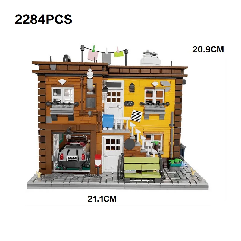 市 2 階建ての家アパート建設ストリートビュービルディングブロック建築レンガ教育、クリスマスギフト