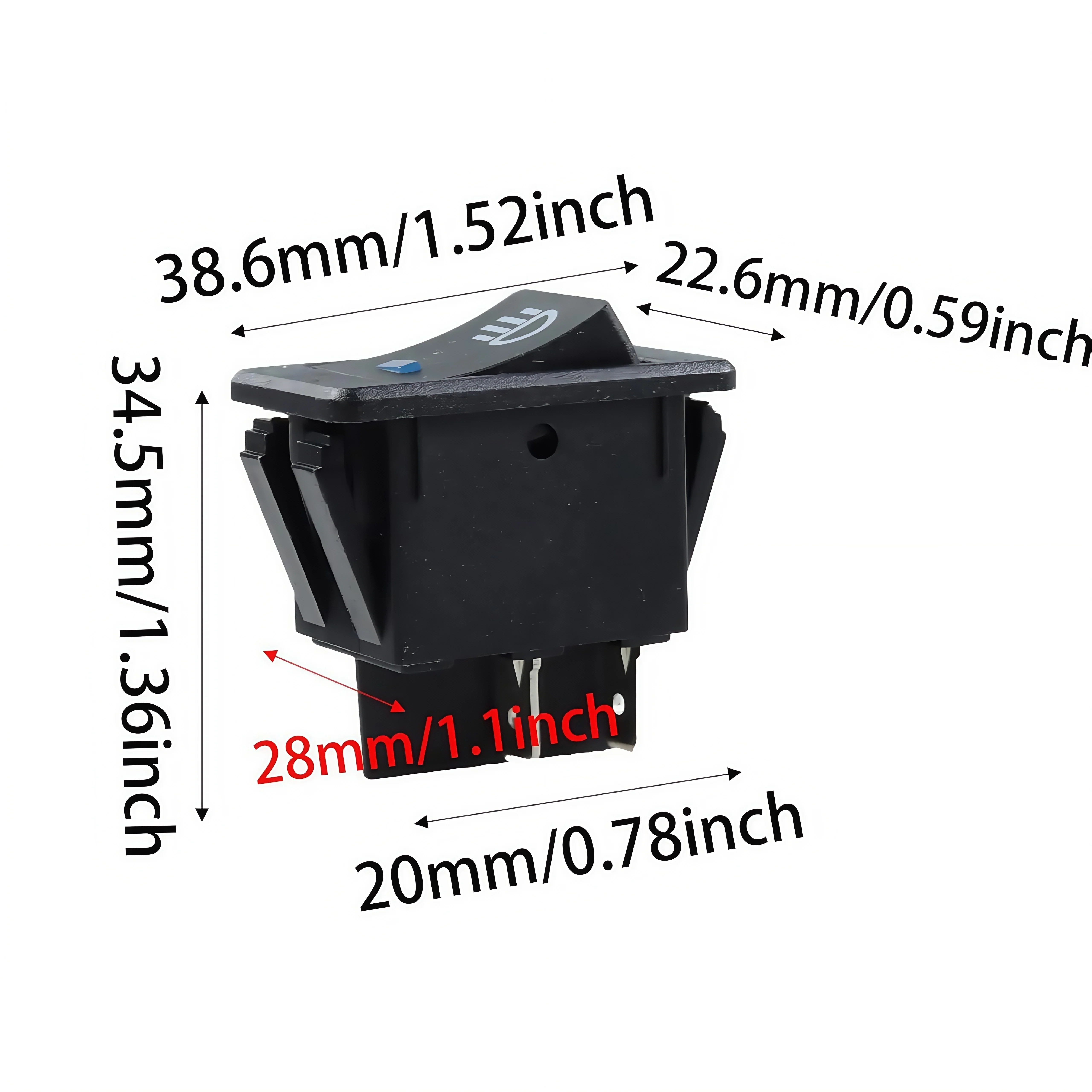 KCD4 Rocker Switch ON-Off 2 Position 4 Pins LED Push Button 12v 35A Automobile refitting Fog lamp Switch with Light