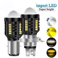 1PCS H4 LED Headlight for Motorcycle H6 BA20D Bulbs White Yellow Hi Low Beam Projector Lens Fog Lamp Scooter Motorbike Headlamp