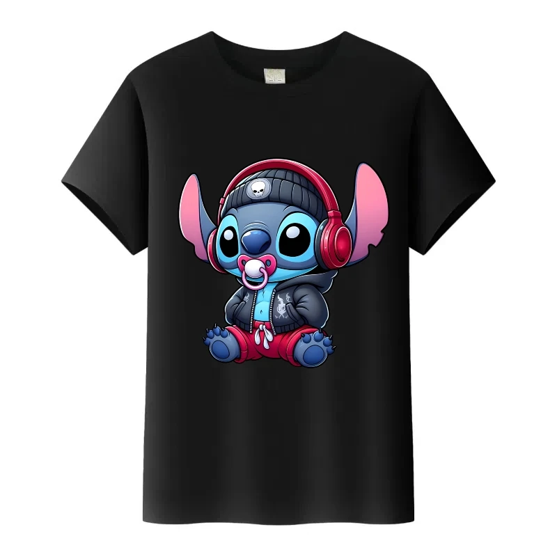لطيف ديزني الكرتون غرزة طباعة القمم ملابس امرأة فتاة التي شيرت الرجال الصيف البلوزات الأطفال تيز الأسرة الشارع الشهير تي شيرت Y2k #1