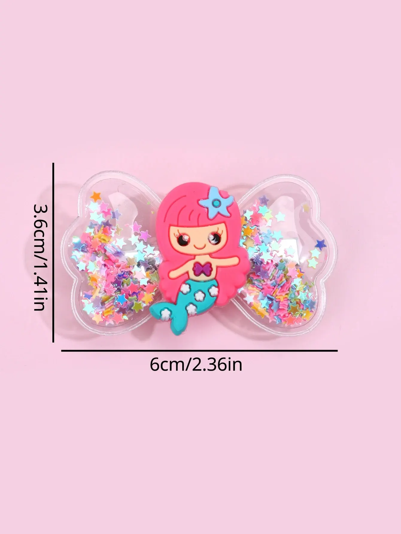 2 Pack Cute Flow Sofa Clips Mermaid Princess Hair Clips Sequin Star Bow Hair Accessories Hair Clips for Girls Hair Pin