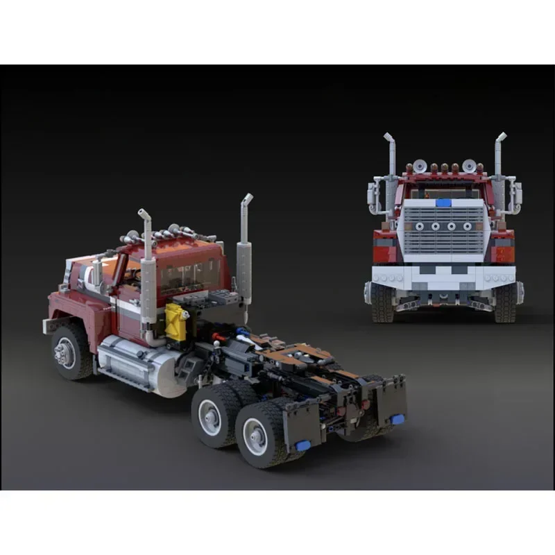 MOC- 149840   Klassiek jaren '80 elektrisch 6x6 semi-vrachtwagen (1:17) bouwsteenmodel • 2208 onderdelen volwassen kinderen verjaardag speelgoedcadeau