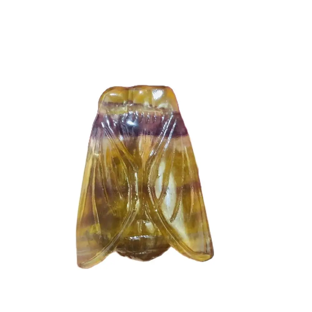 

Natural Quartz Crafts Crystals Healing Stones Yellow Fluorite Bee Statue Animal For Home Decoration