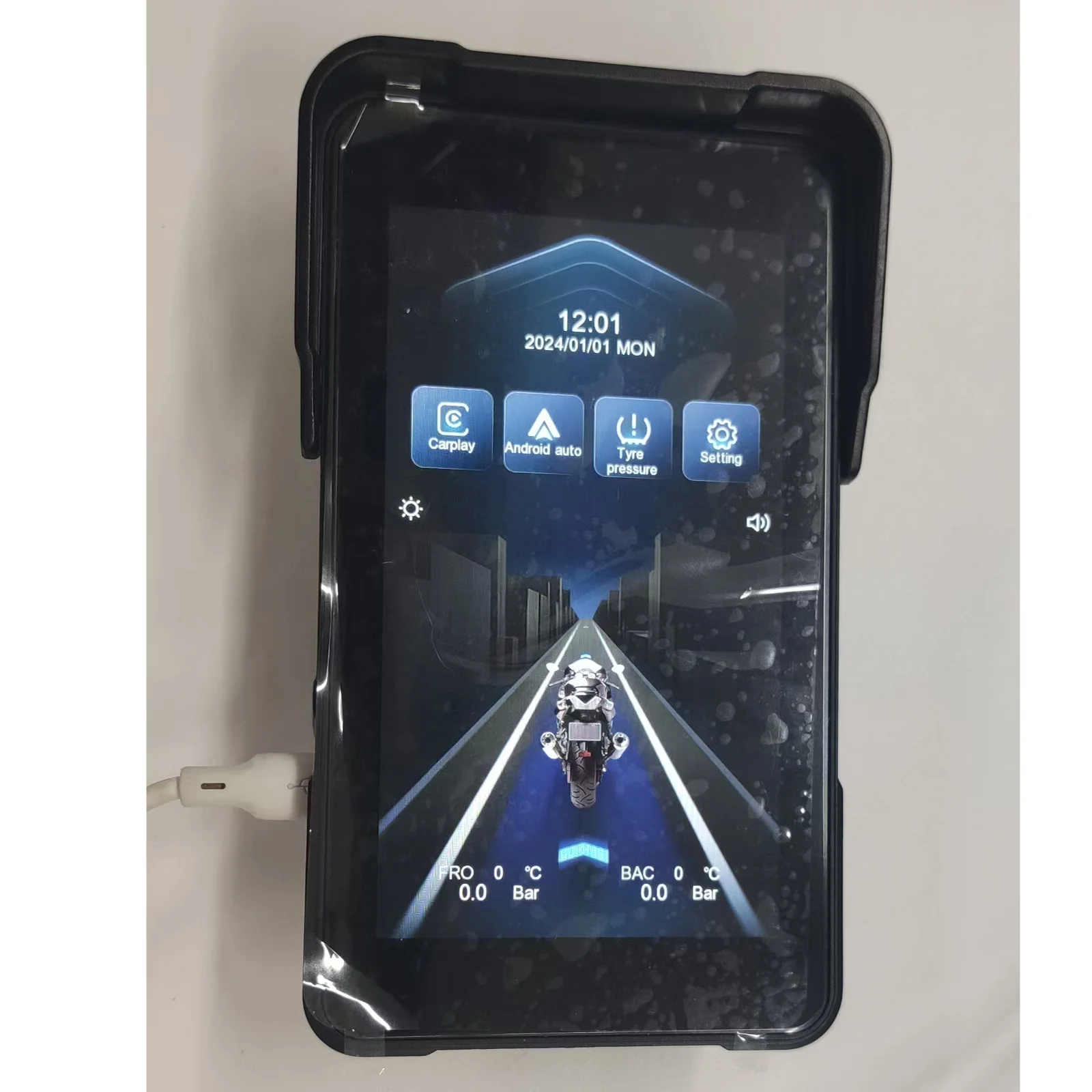 Podofo 5-Zoll-Vertikalbildschirm, intelligentes Motorrad-Display, kabelloses Carplay, Android-Auto-Navigation, IP68, wasserdicht, BT, Helligkeitseinstellung, Motorrad-Monitor, 12 V, mehrere Sprachen, tragbarer Monitor, Smart Player – Detail 35