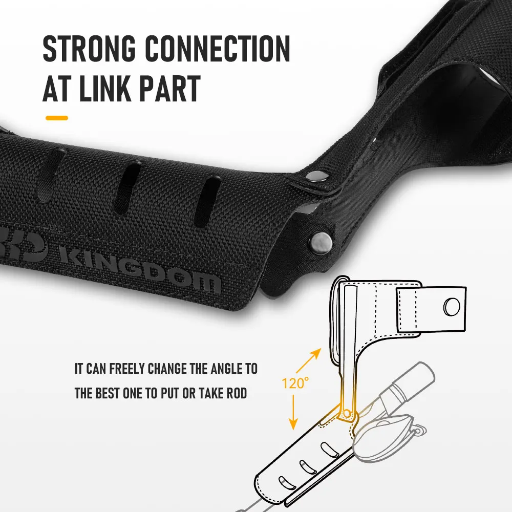 Kingdom Fishing Rod Holder Free Velcro Design Nylon Portable Lightweight Pole Inserter Rod Holder Fishing Tackles Accessories - Image 6