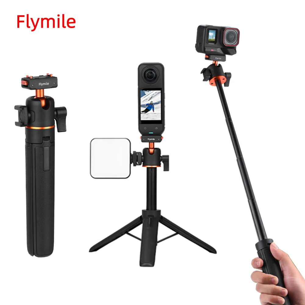 

Flymile X5 ExtendableSelfie Stick Tripod 21.26" Vlog Stand for Insta360 X5/Ace Pro/Ace Pro 2 Accessories Portable Handle Grip