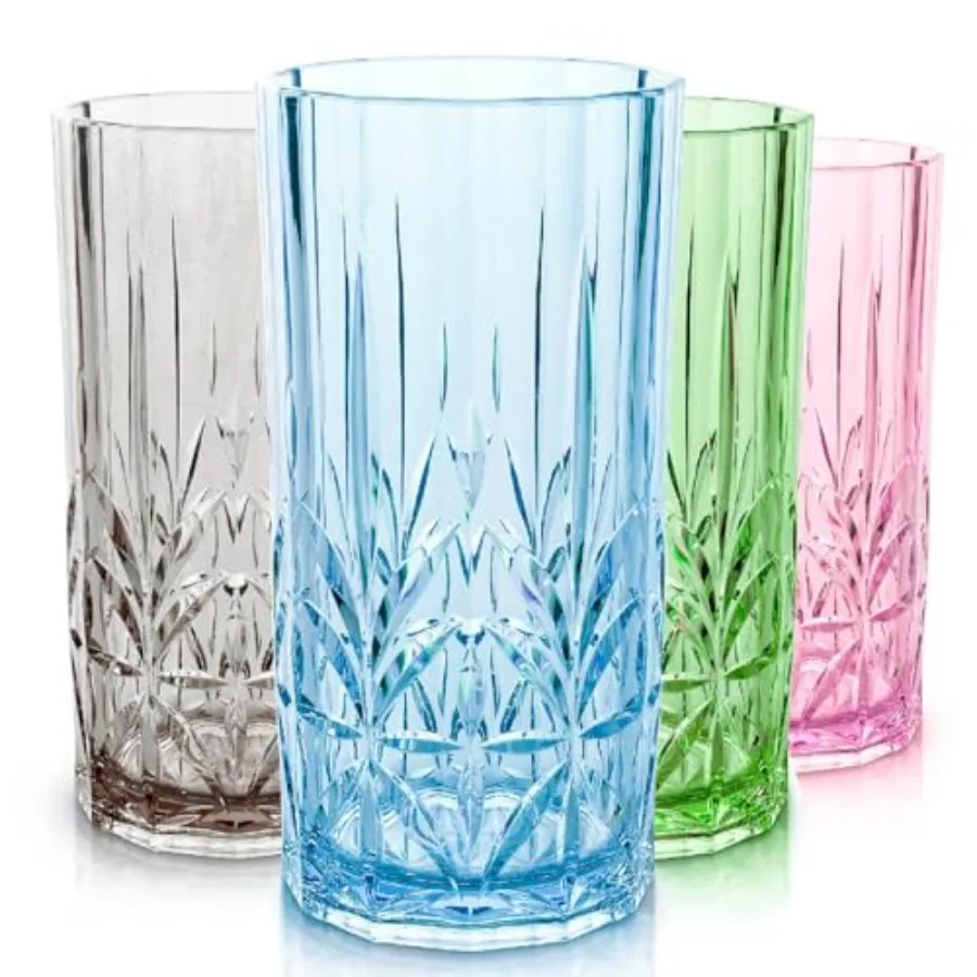 

Набор из 4 небьющихся стаканов Tritan высотой 18 унций - Стаканы для напитков Myrtle Beach - Небьющиеся пластиковые стаканы для подарков