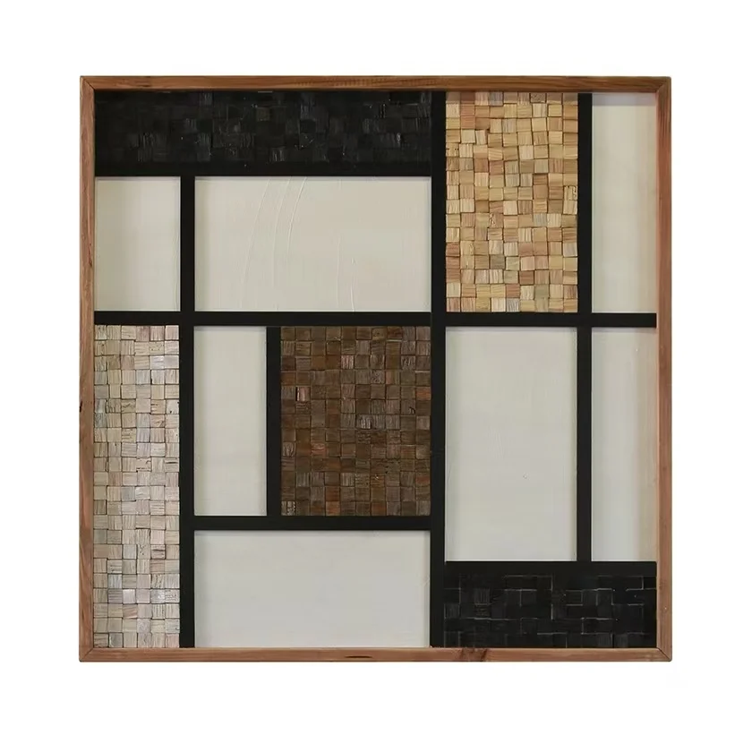 ci-Factory Wholesale Home Wall Decor Square Painting Wooden Frame Paintings Contemporary Creative Design Hand Painting Wall Art#
