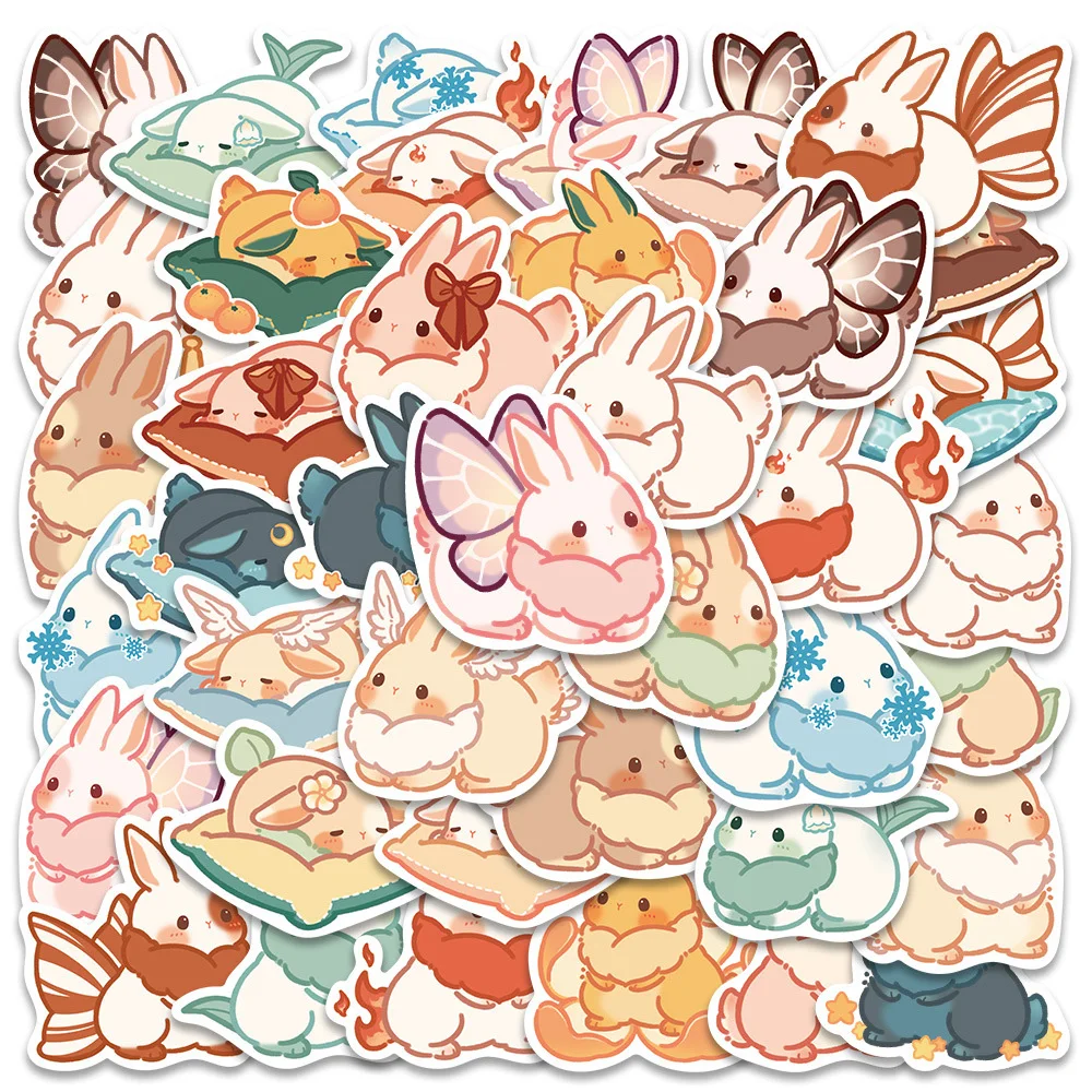 10/20/40PCS Cartoon Cute Rabbit Stickers Kawaii Animal Decals Decorative Scrapbooking Laptop Phone Car Graffiti Sticker Kids Toy