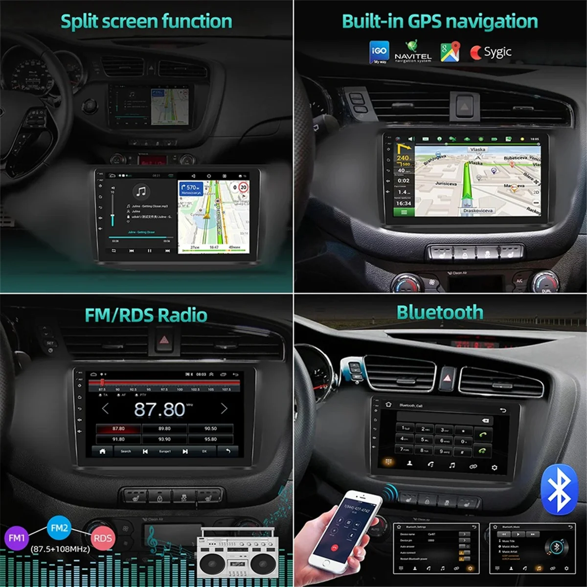 2 Din Car Radio Carplay Android Auto for Renault Trafic 2010-2014/Opel Vivaro/Nissan Primastar Multimedia Stereo 1+32G