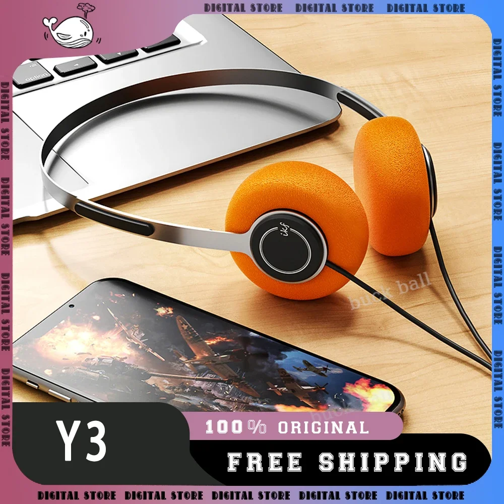 

IKF Y3 Retro Wired Headphone Lightweight Designs Koss Style Headset Metal ANC HiFi Design For Win/Android/iPad Fashion Gift