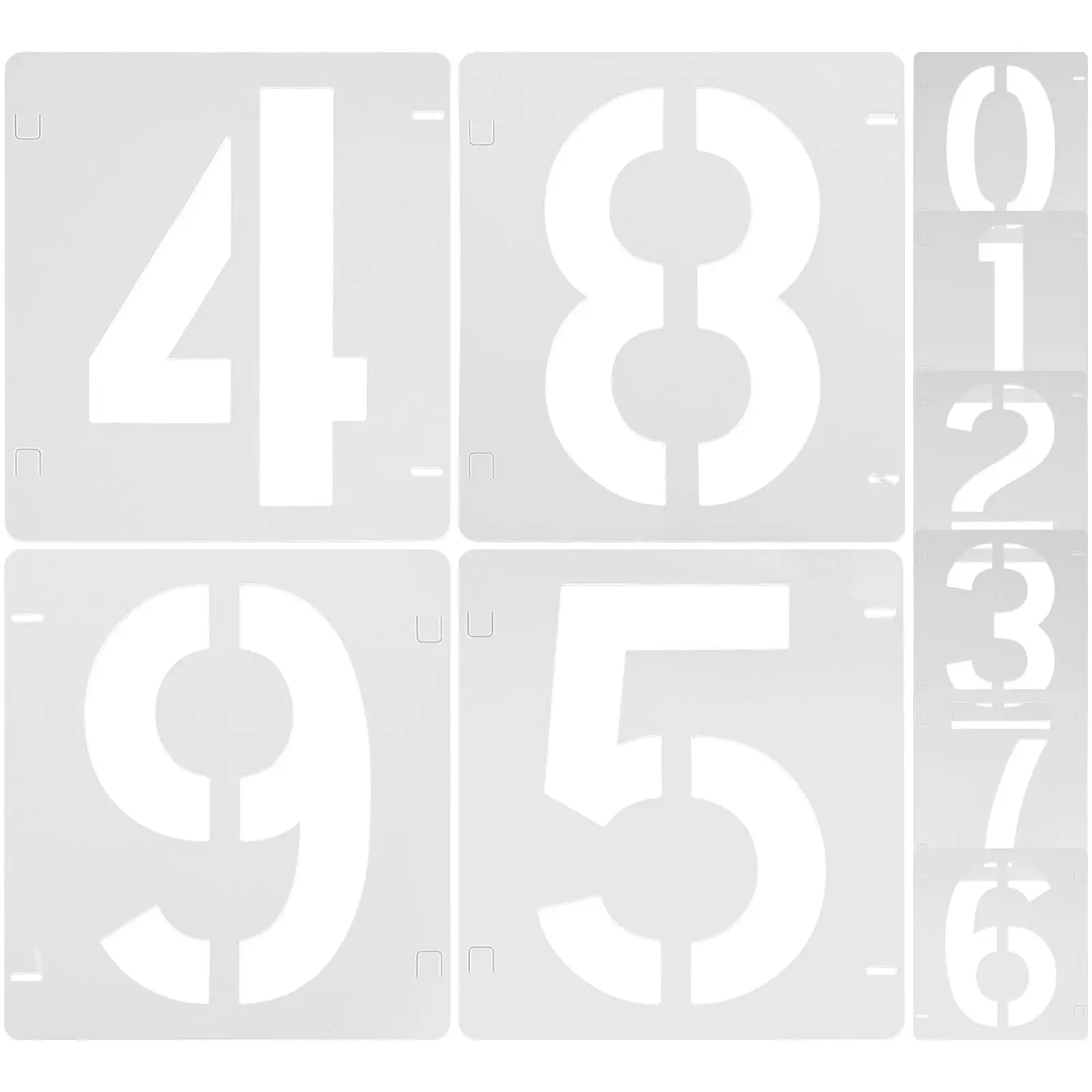10 Sheets Digital Template Stencil Plastic Drawing Stencils Templates Painting Tools Number