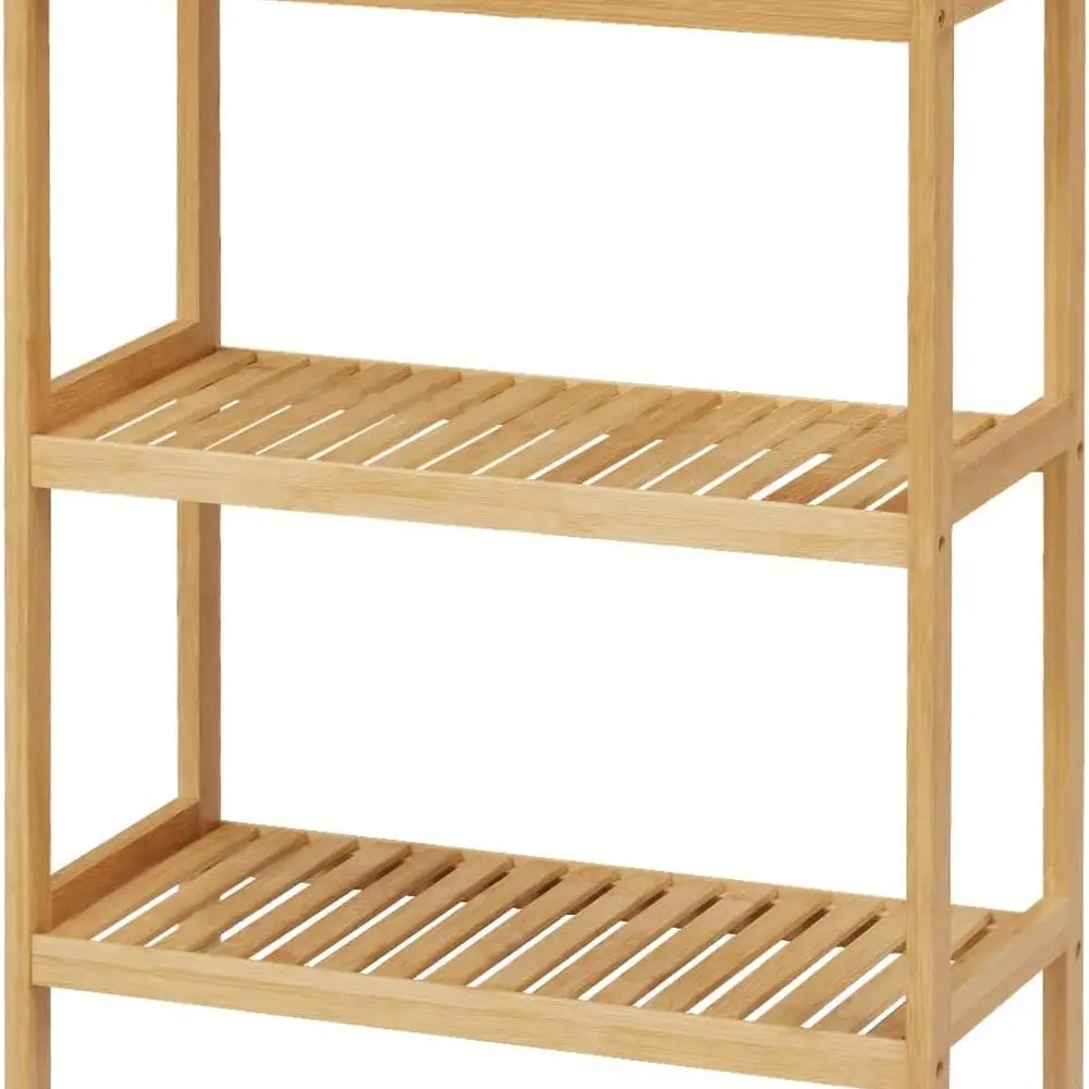 

3-х уровневая бамбуковая полка для хранения: универсальный органайзер для дома, кухни и ванной комнаты.