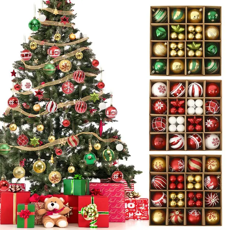 Christmas Balls Ornaments Xmas Tree Balls Christmas Tree Decorations Hanging Ball for Home 2024 New Year 2025 Noel Navidad Gift