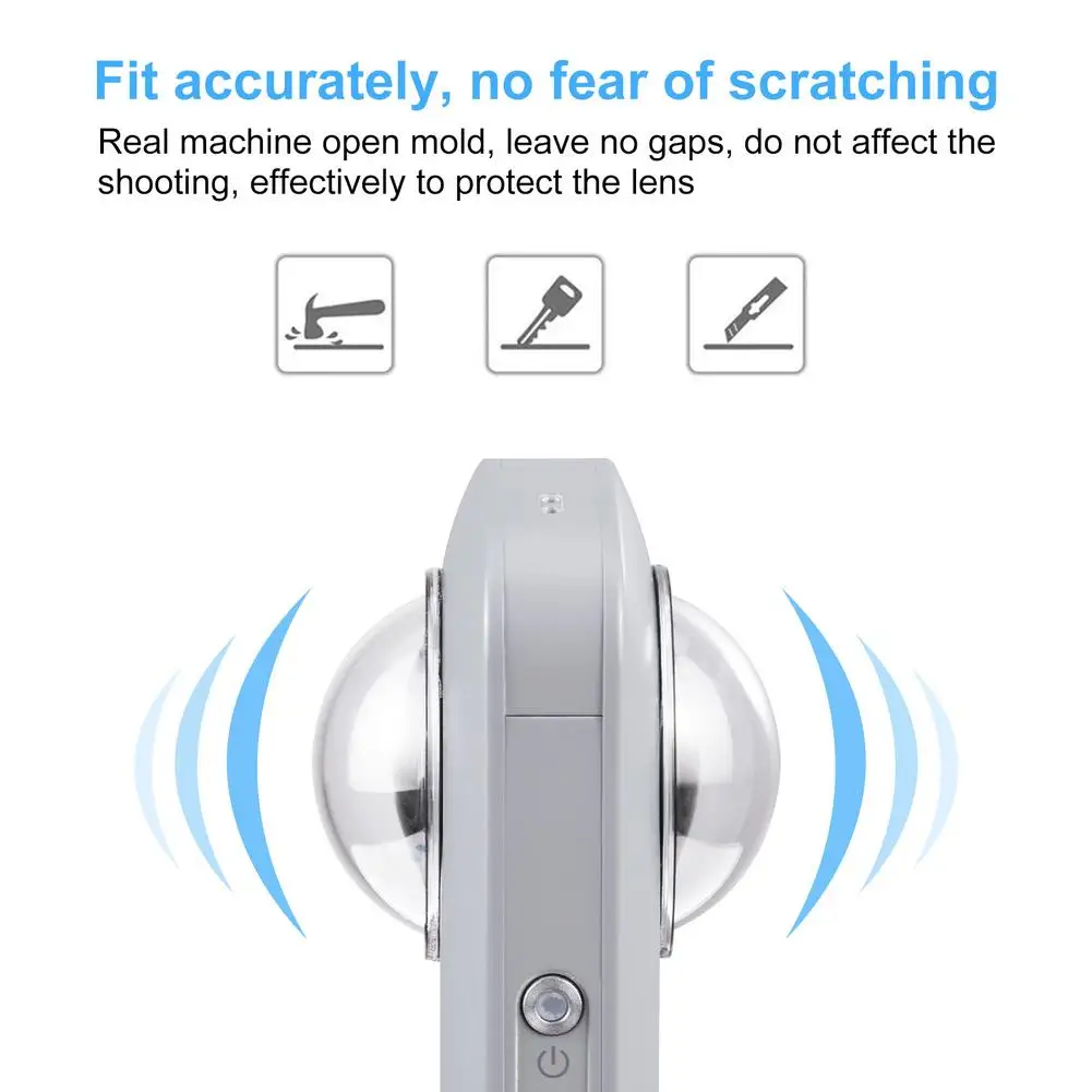 Protezione per obiettivo stile adesivo nero per PULUZ Fat Bull per Ricoh Theta SC2/S/V Accessori antigoccia per fotocamera sportiva