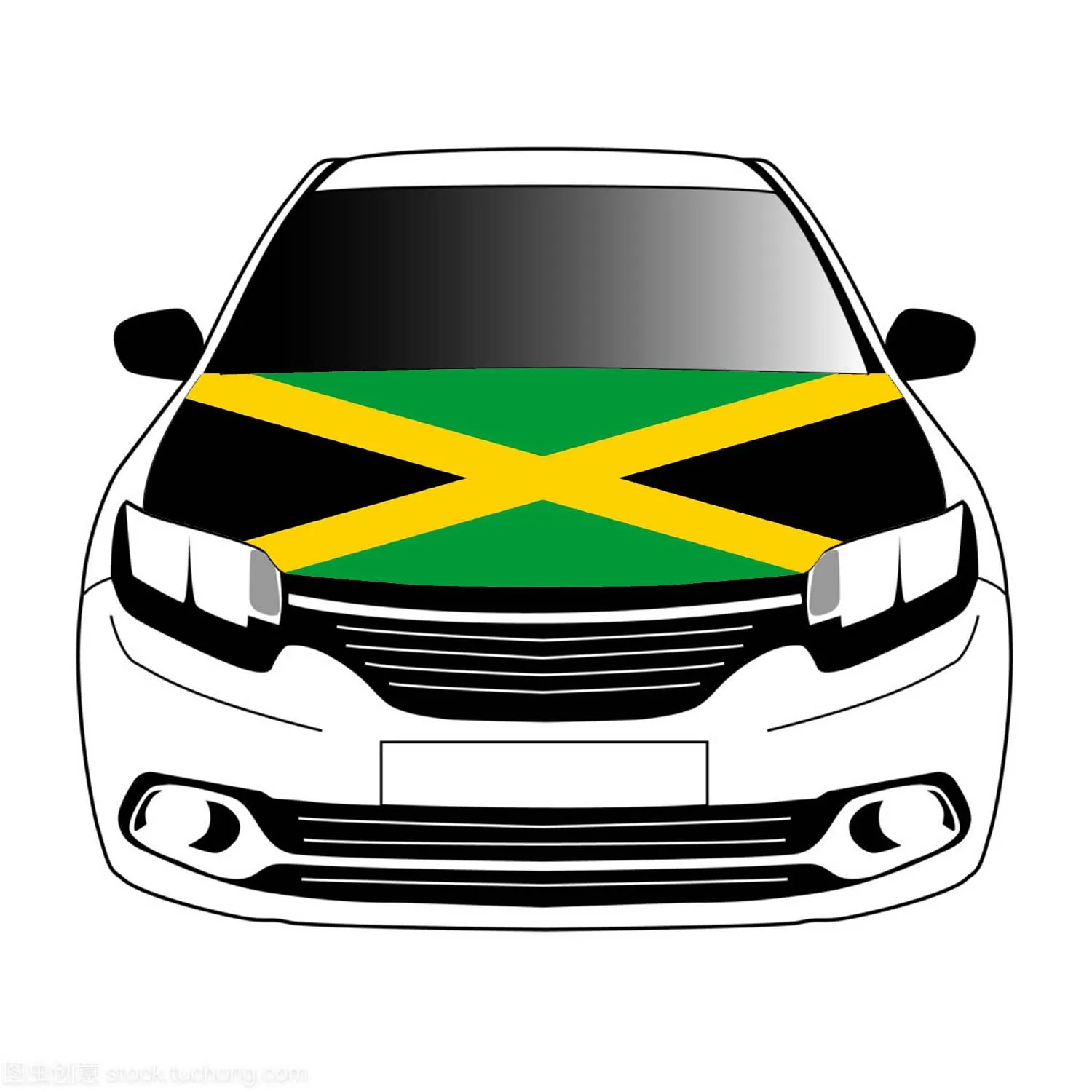 

Jamaica flag flags car Hood cover 3.3x5ft/5x7ft 100% polyester banner Digital Printing Activities festivals and car use
