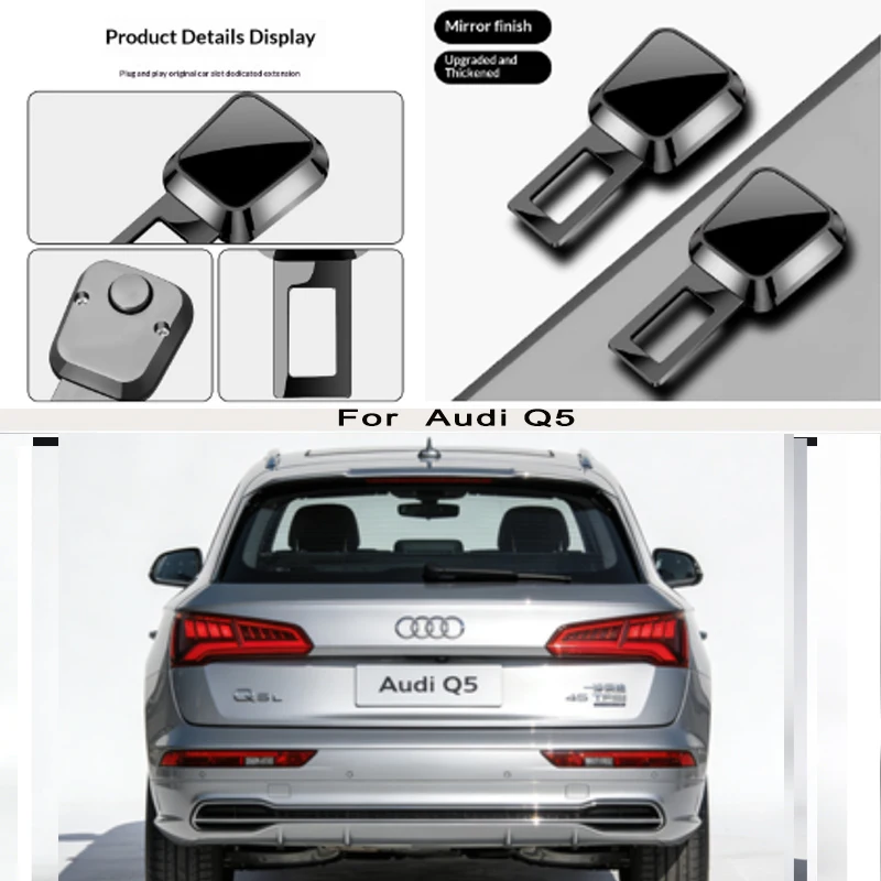 

for Audi Q5 Car Seat Belt Clip Extender Safety Seatbelt Lock Buckle Plug Thick Insert Socket Extender Safety Buckle