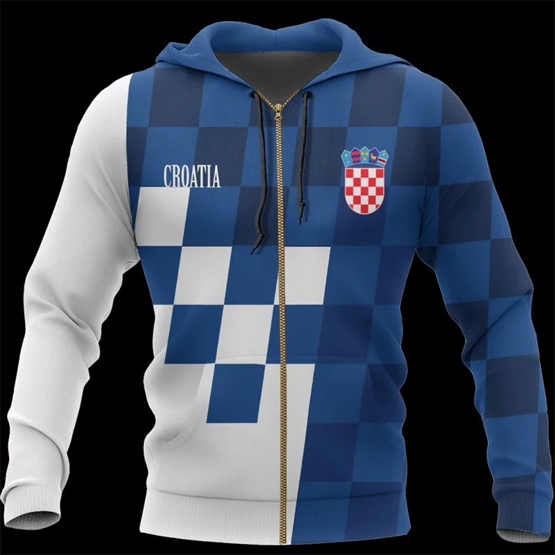 New Croatia Hrvatska Heroe 3d Printed Zip Hoodies Men Oversize Sweatshirts Women Sport Pullover Hooded Y2k Clothes zip up hoodie