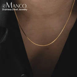 eManco Fashion new Stainless steel Collarbone chain men's Titanium Steel box chain Necklace does not lose color Waterproof