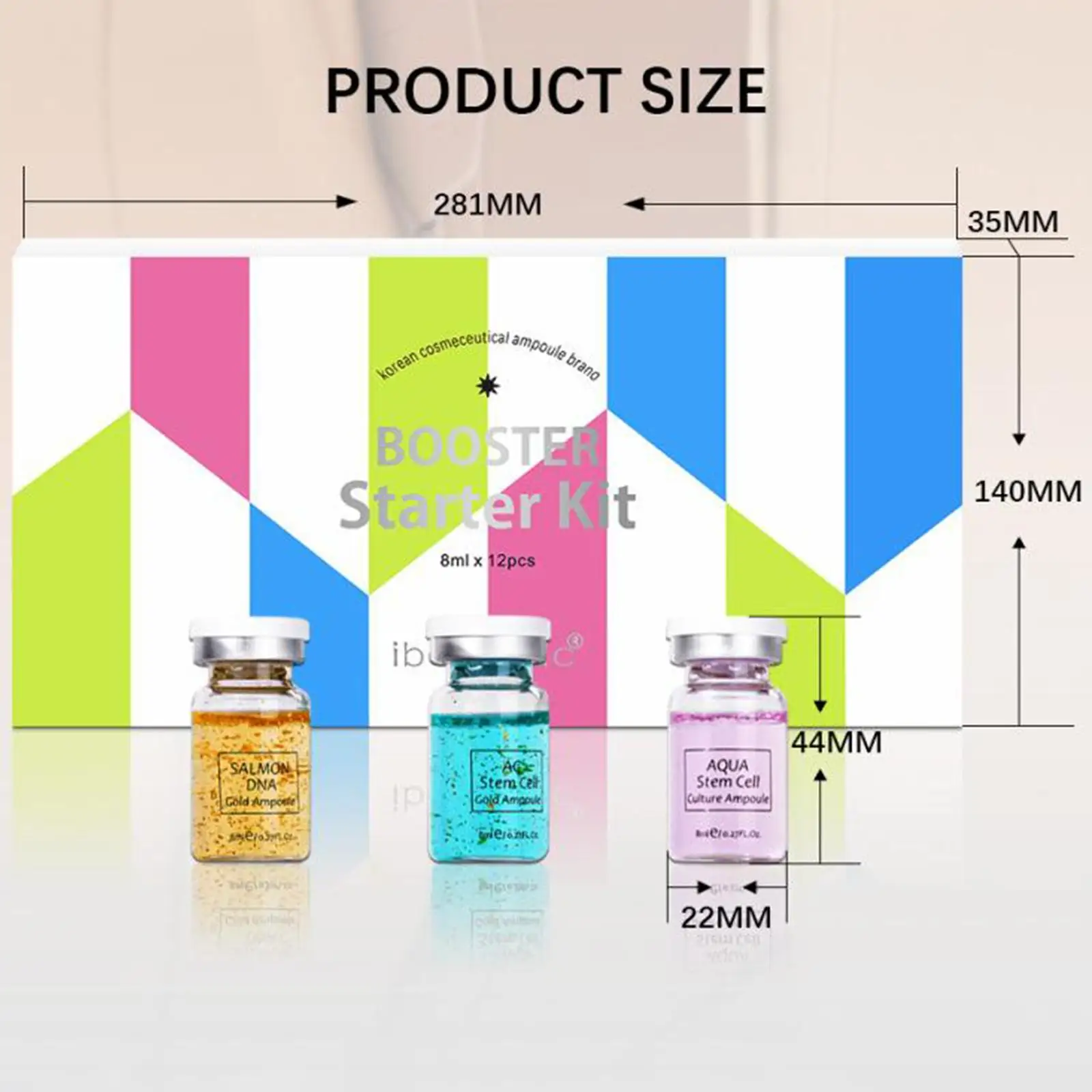 8ml Ampoule Serum 12pcs BB Cream Starter Kit White Mix Serum Add Foundation Niacinamide for Whitening Brightening