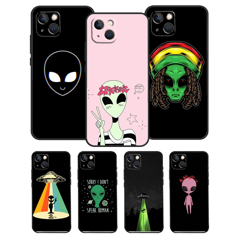 Cartoon Space Alien UFO For OPPO Reno 13F 11F 12F 14F 10 11 12 13 14 15 Pro 8T 7 8 Lite OPPO Find X8 X6 X5 X9 Pro Case