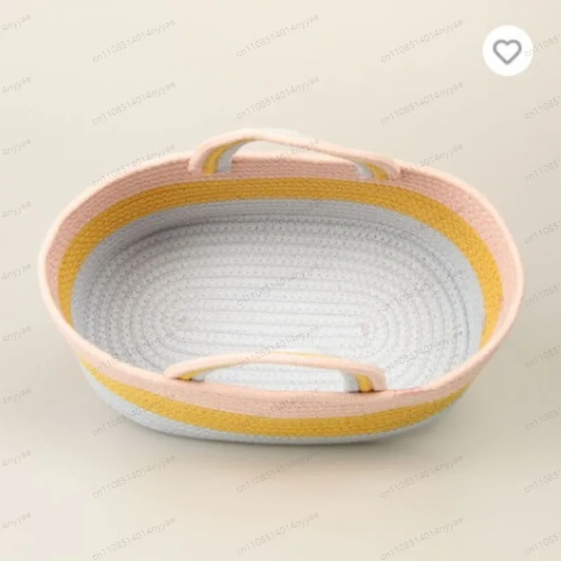 Cotton Rope Basket Hanging Nursery Storage Bag for Diaper Toys Baby Room Organizer