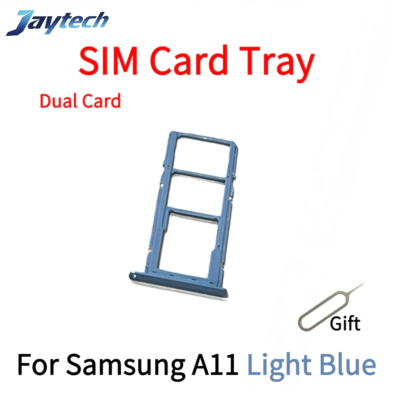 1PCS SIM Card Tray For Samsung A11 A12 A127 Sim Card Reader Holder Dual Sim Card Tray Holder Slot Adapter With PIN