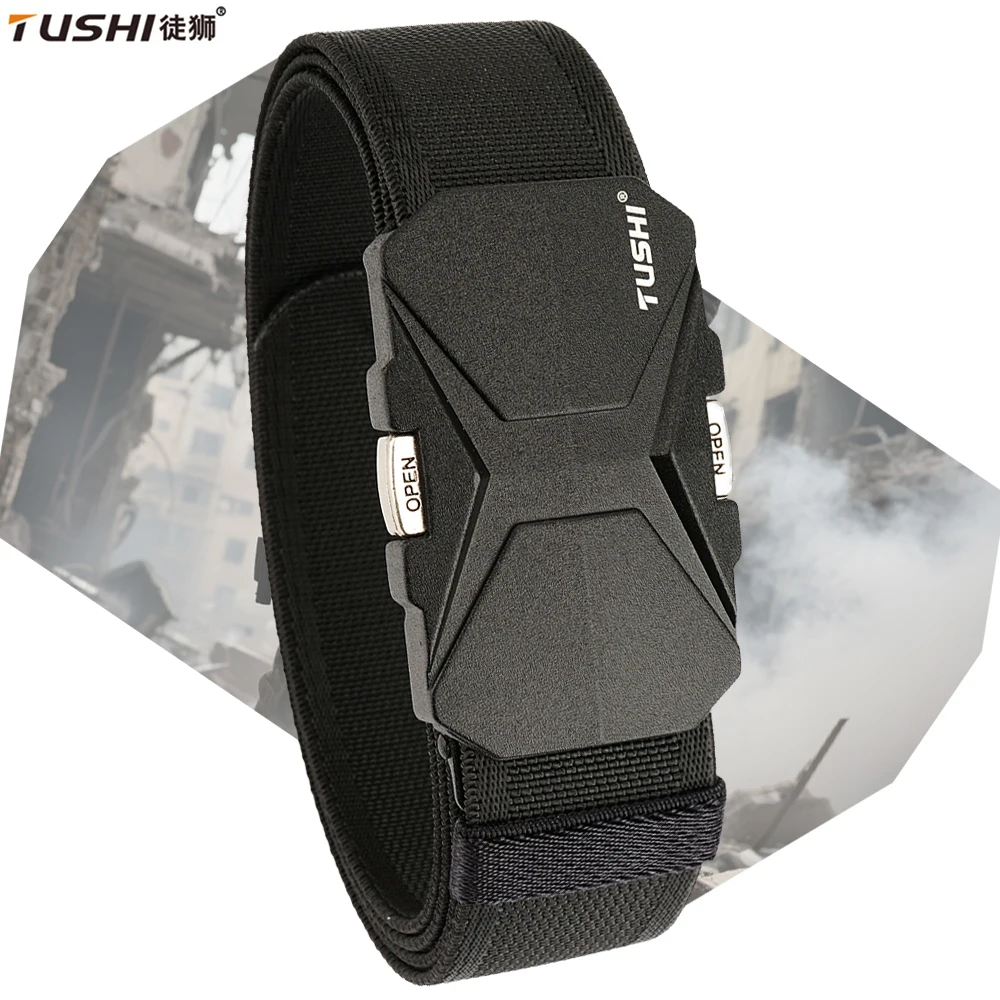 

TUSHI Tactical Belt for Men Alloy Buckle Quick Release Heavy Military Army Belt Soft Tight Nylon Wide Belt Outdoors Girdles Male